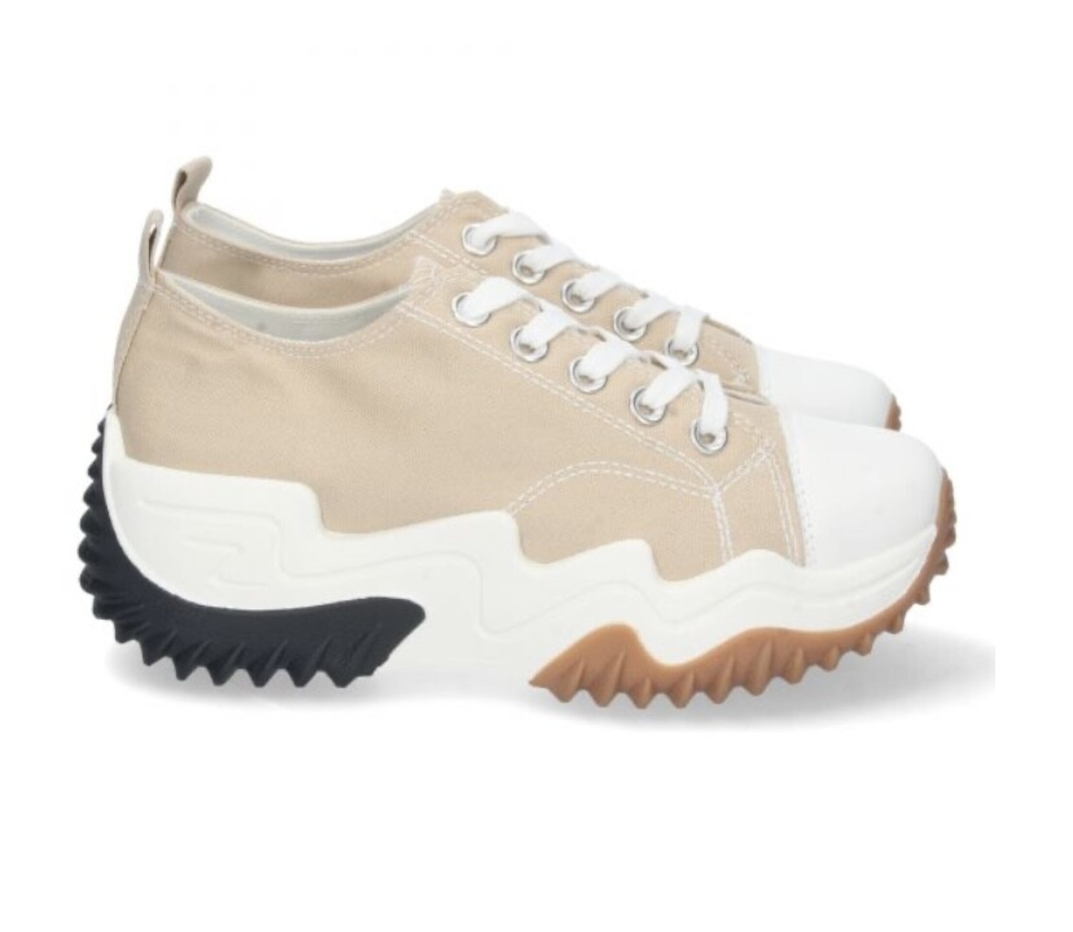 Zapatillas Plataforma Beige - 1