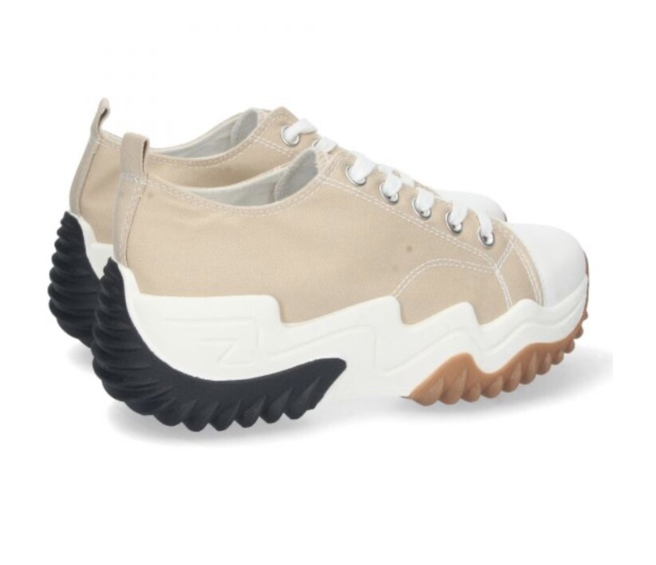 Zapatillas Plataforma Beige - 3