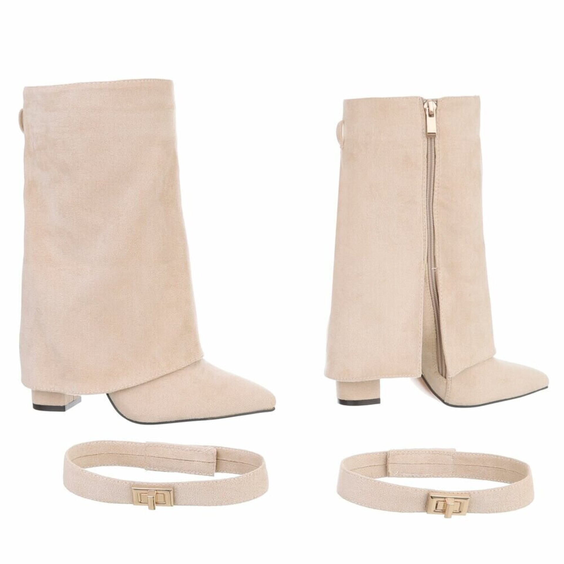 BOTINES POLAINA CORA BEIGE - 2